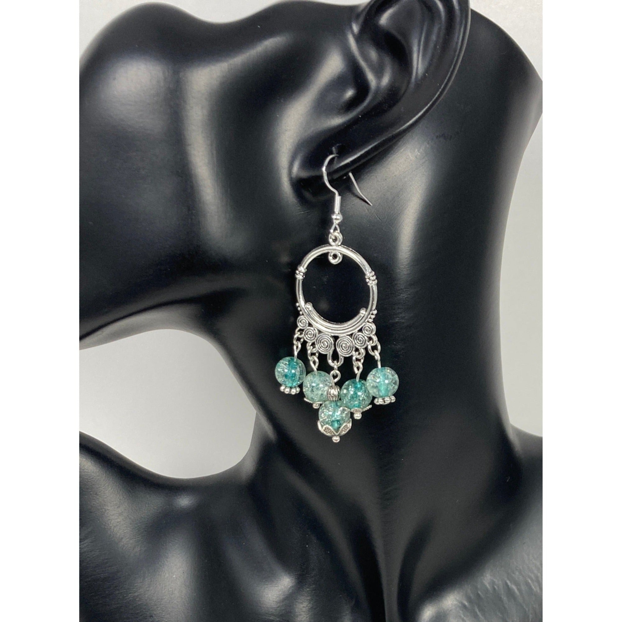 Chandelier Earrings with Teardrop Imitation Pearls - Ruby Lane